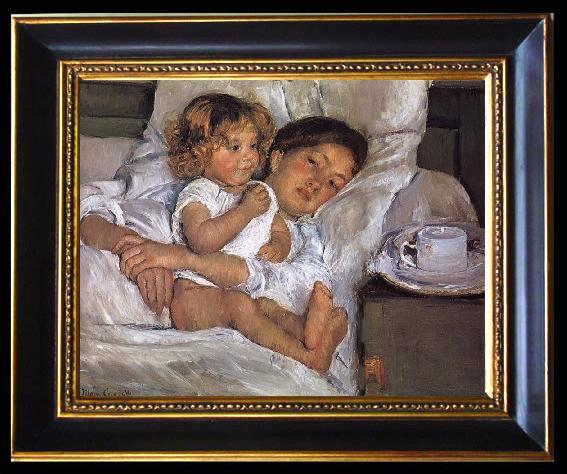 framed  Mary Cassatt Breakfast on bed, Ta093